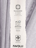 FAVOLLİ Kırık Beyaz Keten Görünümlü Pileli Tül Perde Ütü Istemez