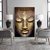 TABLOLIFE Buda - Yağlı Boya Dokulu Tablo 60X90,Çerçeve;Gümüş