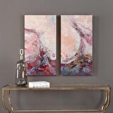 TABLOLIFE Soyut Ametist İkili Set - Yağlı Boya Dokulu Tablo 90X120,Çerçeve;Çerçevesiz