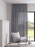 Pastel Amtrasit Rengi Keten Görünümlü Ekstraforlu Tül Perde Ütü Istemez