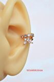 Kelebekli Sıkıştırmalı Kıkırdak Küpesi Taşlı Earcuff