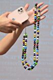 Renkli Uzun Telefon Askısı Serenay Charm Pastel