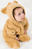 Welsoft Peluş Fermuarlı Kışlık Unisex Kız Erkek Bebek Uyku Tulumu Bebek Tulumu Çocuk Tulumu