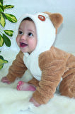 Welsoft Peluş Unisex Fermuarlı Kışlık Bebek Uyku Tulumu Bebek Tulumu Çocuk Tulumu Çocuk Kostümü
