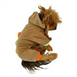 Trio Flower Brown Köpek Tulumu Köpek Kıyafeti