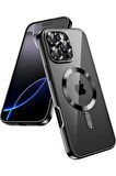Apple iPhone 16 Pro Kılıf Kamera Lens Korumalı Renkli Magsafe Şarj Uyumlu Şeffaf Silikon