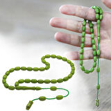 Sistemli Özel Kesim Orman Yeşili Sıkma Kehribar Tesbih