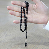 Sistemli Özel Kesim Siyah Ateş Kehribar Tesbih