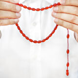 Sistemli Özel Kesim Sedefli Turuncu Ateş Kehribar Tesbih