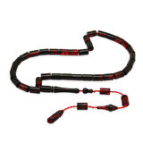 Sistemli Kesme Kesim Kırmızı Siyah Mini Boy Ateş Kehribar Tesbih