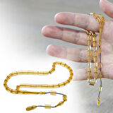 Sistemli Kesme Kesim Şeffaf Beyaz Mini Boy Ateş Kehribar Tesbih