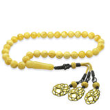 Özel Premium Kutulu 1000 Ayar Sarı Gri Kazaz Püsküllü Küre Kesim King Seccer Beyaz Sarı Damla Kehribar Tesbih