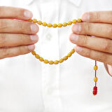 Sistemli Küp Kesim Çift Renk İmameli Bilek Boy Yeşil Ateş Kehribar Tesbih