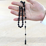 Sistemli Her Bir Tanesi Usta işçilikli Halka İmameli Beyzi Kesim Sedefli Siyah Katalin Tesbih