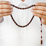 Sistemli Kapsül Kesim Kahverengi Kokulu Tarçın Ağacı Tesbih