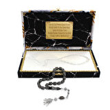 Premium Kutulu - Erzurum Oltu Efe Tesbih - 925 Ayar Gümüş Püsküllü - Gümüş 16 lı Karpuz Yarma