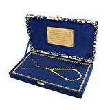 Damla Kehribar Tesbih - 1000 Ayar Gümüş Kazaz Püsküllü - King Seccer - Premium Kutulu - Küre Kesim