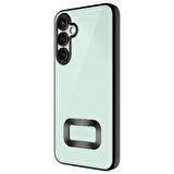 Samsung Galaxy A26 Kılıf Logo Yeri Açık Kamera Lens Korumalı Renkli Kenarlı Şeffaf Silikon