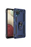 Samsung Galaxy M22 Kılıf Yüzüklü Standli Tank Kapak