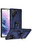 Samsung Galaxy S22 Ultra Kılıf Yüzüklü Standli Tank Kapak