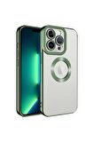 Apple iPhone 13 Pro Kılıf Logo Yeri Açık Kamera Lens Korumalı Renkli Kenarlı Şeffaf Silikon