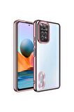 Xiaomi Redmi Note 11 Global Kılıf Logo Yeri Açık Kamera Lens Korumalı Renkli Kenarlı Şeffaf Silikon