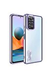 Xiaomi Redmi Note 11S Global Kılıf Logo Yeri Açık Kamera Lens Korumalı Renkli Kenarlı Şeffaf Silikon