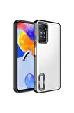 Xiaomi Redmi Note 11 Pro 5G Kılıf Logo Yeri Açık Kamera Lens Korumalı Renkli Kenarlı Şeffaf Silikon