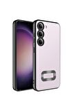Samsung Galaxy S23 Kılıf Logo Yeri Açık Kamera Lens Korumalı Renkli Kenarlı Şeffaf Silikon
