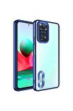 Xiaomi Redmi Note 11S Global Kılıf Logo Yeri Açık Kamera Lens Korumalı Renkli Kenarlı Şeffaf Silikon