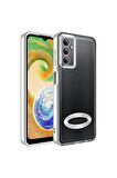Samsung Galaxy A34 Kılıf Logo Yeri Açık Kamera Lens Korumalı Renkli Kenarlı Şeffaf Silikon