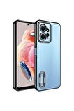 Xiaomi Redmi Note 12 4G Kılıf Logo Yeri Açık Kamera Lens Korumalı Renkli Kenarlı Şeffaf Silikon