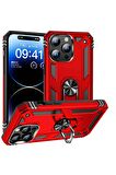 Apple iPhone 15 Pro Kılıf Yüzüklü Standli Tank Kapak