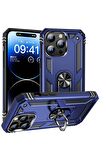 Apple iPhone 15 Pro Kılıf Yüzüklü Standli Tank Kapak