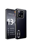 Xiaomi Mi 13 Pro Kılıf Logo Yeri Açık Kamera Lens Korumalı Renkli Kenarlı Şeffaf Silikon