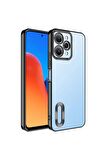 Xiaomi Redmi 12 Kılıf Logo Yeri Açık Kamera Lens Korumalı Renkli Kenarlı Şeffaf Silikon