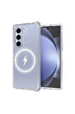 Samsung Galaxy Z FOLD 6 Kılıf Magsafe Wireless Kablosuz Şarj Uyumlu Manyetik Şeffaf Kapak