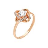 Zirkon Tektaşlı Samanyolu Tasarım Rose Renk 925 Ayar Gümüş Kadın Yüzük