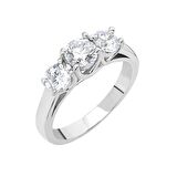 Starlight Diamond Pırlanta Montür Mini Tasarım 925 Ayar Gümüş Bayan Tria Yüzük