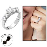 Starlight Diamond Pırlanta Montür Zarif Tasarım 925 Ayar Gümüş Kadın Beştaş Yüzük