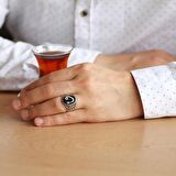Bağa Üzerine Sedef Kakma "Lale-Vav" Motifli El İşçiliği 925 Ayar Gümüş Yüzük/3