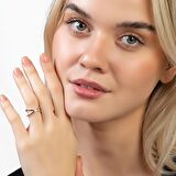 Cat's Eye Tasarım Silver Renk Free Size 925 Ayar Gümüş Kadın Yüzük