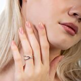 Cat's Eye Tasarım Silver Renk Free Size 925 Ayar Gümüş Kadın Yüzük