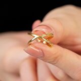 Cat's Eye Tasarım Gold Renk Free Size 925 Ayar Gümüş Kadın Yüzük