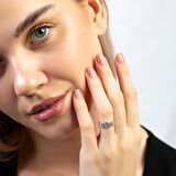 Beyaz Zirkon Taşlı Gurmet Tasarım Silver Renk Free Size 925 Ayar Gümüş Kadın Yüzük