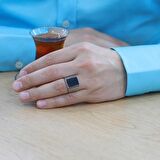 Oniks Taşlı Elegance Tasarım 925 Ayar Gümüş Erkek Yüzük