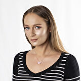 Zirkon Taşlı Çift Kalp Tasarım Pembe 925 Ayar Gümüş Kadın Kolye