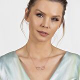 Kişiye Özel İsim/Tarih Yazılı Rose Renk 925 Ayar Gümüş Sonsuzluk-Kalp Kolye