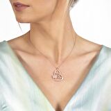 Kişiye Özel İsim/Tarih Yazılı Rose Renk 925 Ayar Gümüş Kelebek-Kalp Kolye