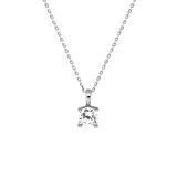 Zirkon Taşlı 925 Ayar Gümüş Tektaş Kolye